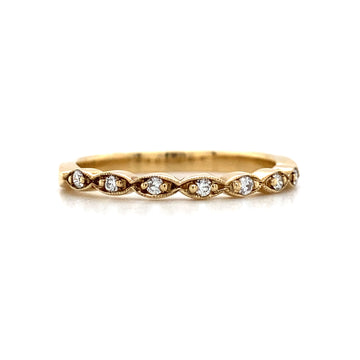 14kt Yellow Gold Diamond Scalloped Stackable Band
