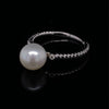 14kt White Gold Pearl and Diamond Ring