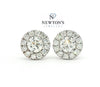14kt White Gold Diamond Illusion Stud Earrings
