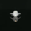14kt White Gold Emerald Cut Diamond Halo Ring