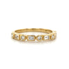 14kt Yellow Gold Alternating Diamond Stackable Band