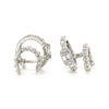 14kt White Gold Double Row Diamond Huggies