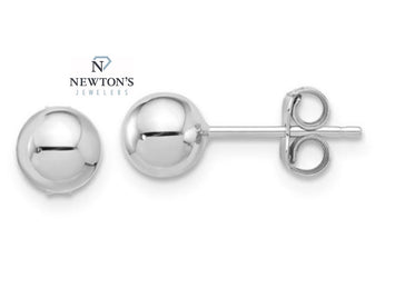14kt White Gold 6mm Ball Stud Earrings