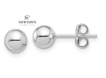 14kt White Gold 6mm Ball Stud Earrings