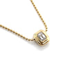 14kt Yellow Gold Bezel Set Emerald Cut Diamond Pendant