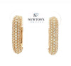 14K Yellow Gold Pavé Set Diamond Hoops