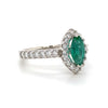 14kt White Gold Marquise Emerald & Diamond Ring