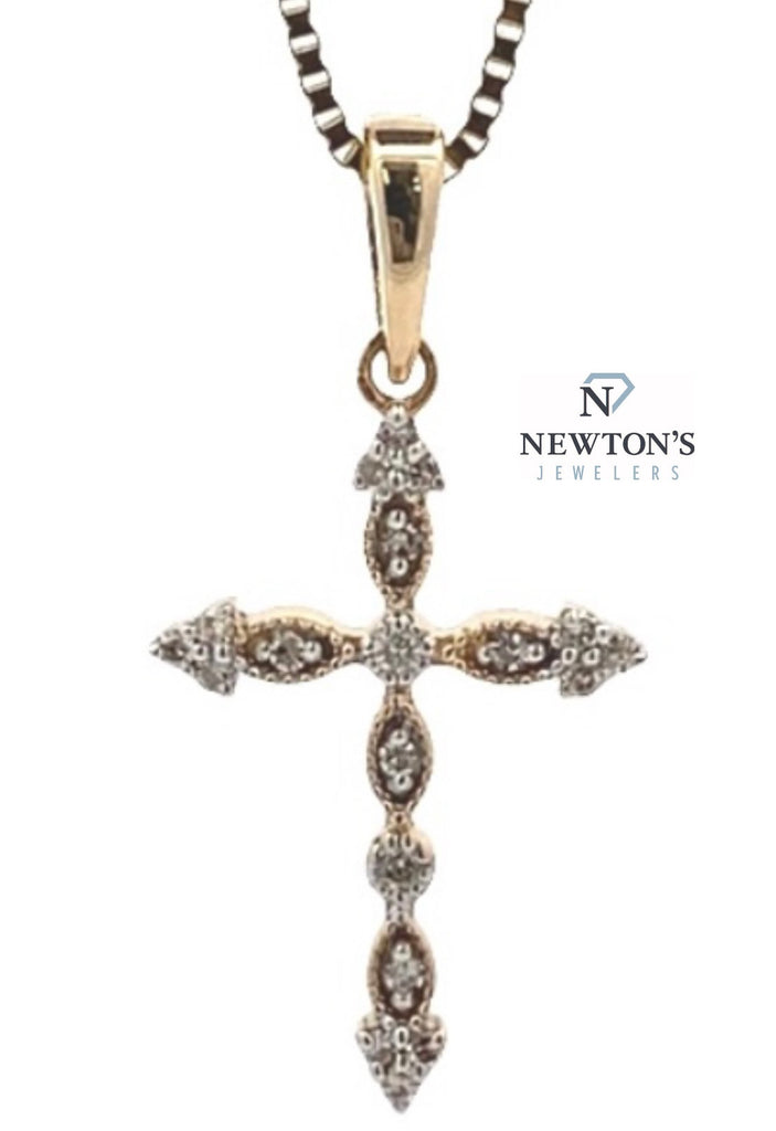 10kt Yellow Gold Diamond Cross Pendant