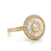 18kt Yellow Gold Diamond Art Deco Fashion Ring