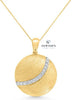 14Kt Yellow Gold Diamond Accent Disc Pendant Only