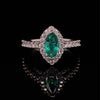 14kt White Gold Marquise Emerald & Diamond Ring