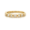 14kt Yellow Gold Alternating Diamond Stackable Band