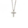 14kt White Gold Diamond Cross Pendant and Chain