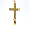 14kt Yellow Gold Cross Pendant with Diamond Accent and Chain