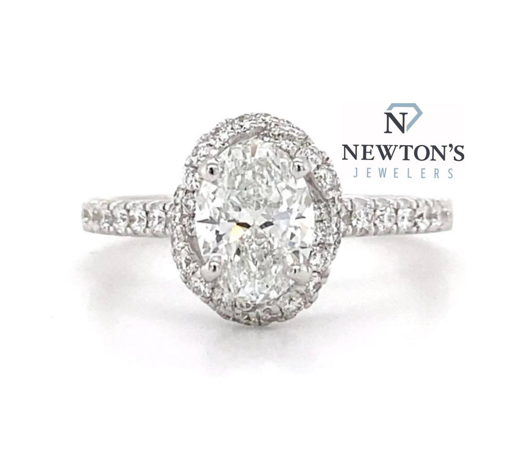 14kt White Gold Halo Engagement Ring