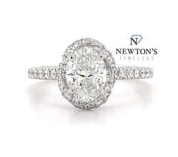 14kt White Gold Halo Engagement Ring