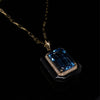 14kt Yellow Gold Blue Topaz & Enamel Pendant Necklace