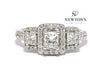 14kt White Gold Past Present Future Engagement Ring
