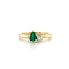 14kt Yellow Gold Emerald & Diamond Pair of Pears Ring