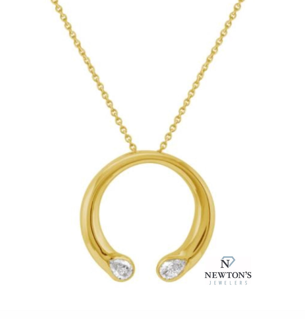 14kt Yellow Gold Pear Shaped Diamond Necklace