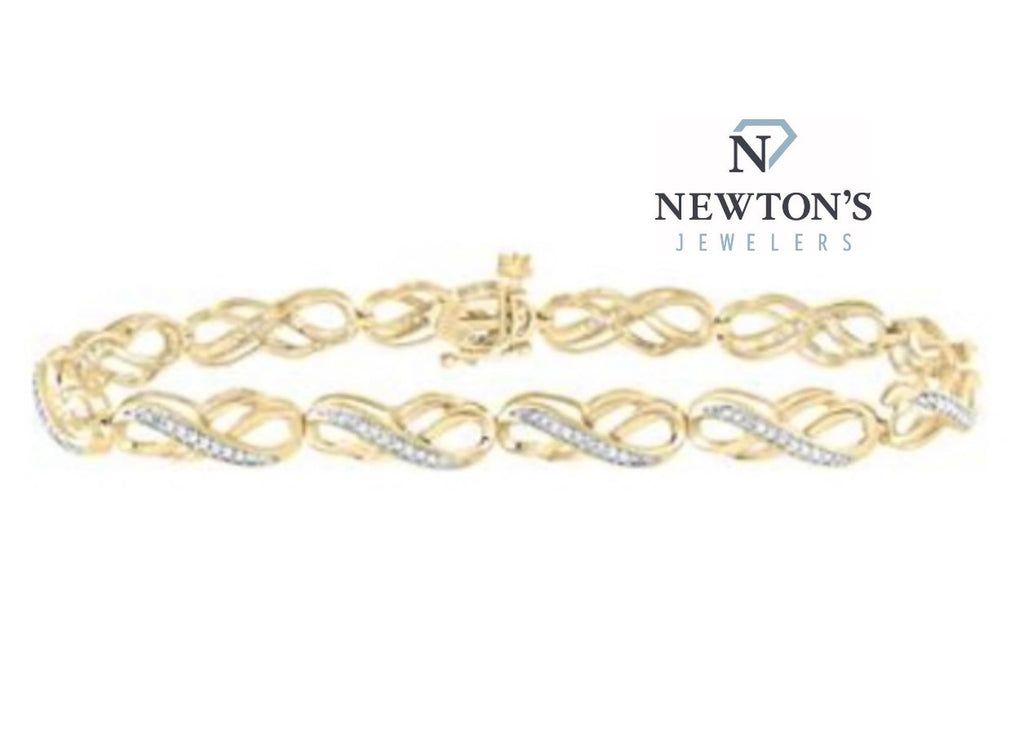 10kt Yellow Gold Diamond Infinity Link Bracelet