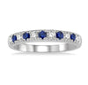 14kt White Gold Diamond and Sapphire Stackable Band