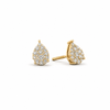 10kt Yellow Gold Pear Illusion Diamond Stud Earrings