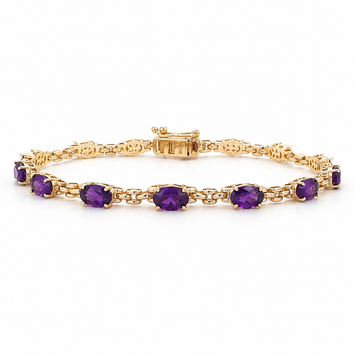 14kt Yellow Gold Amethyst Bracelet