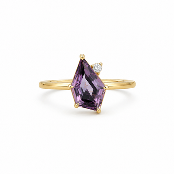 14kt Yellow Gold Geometric Spinel & Diamond Ring