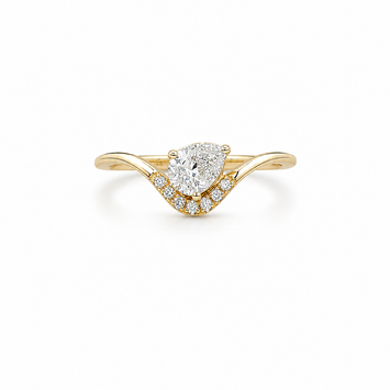 14kt Yellow Gold Pear Shaped Diamond Ring