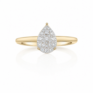 10kt Yellow Gold Pear Illusion Diamond Ring
