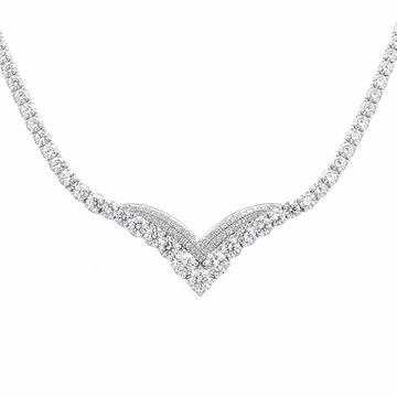 18kt White Gold Diamond Contour Necklace