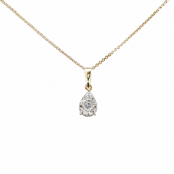 10kt Yellow Gold Pear Illusion Diamond Pendant(Pendant Only)