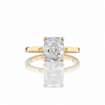 14kt Two-Tone Cushion Cut Diamond Solitaire Ring