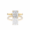 14kt Two-Tone Cushion Cut Diamond Solitaire Ring
