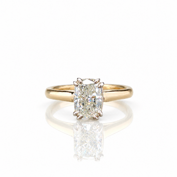 14kt Yellow Gold Cushion Cut Diamond Solitaire Ring