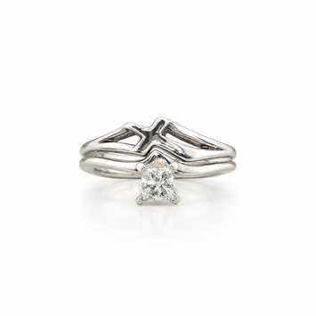 Estate 14kt White Gold Princess Cut Diamond Ring