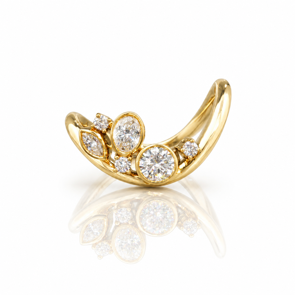 14kt Yellow Gold Mixed-Shape Diamond Ring