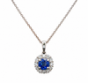 14kt White Gold Sapphire and Diamond Pendant (Pendant Only)
