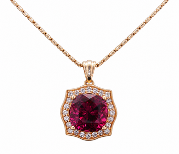 14kt Yellow Gold Rubellite Pendant (Pendant Only)