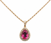 14kt Yellow Gold Pink Tourmaline and Diamond Pendant (Pendant Only)