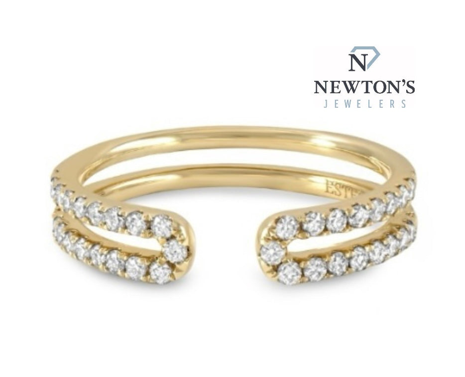 14Kt Yellow Gold Diamond Open Wrap Ring