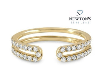 14Kt Yellow Gold Diamond Open Wrap Ring