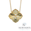 14kt Yellow Gold Diamond Fluted Pendant