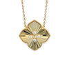 14kt Yellow Gold Diamond Fluted Clover Pendant