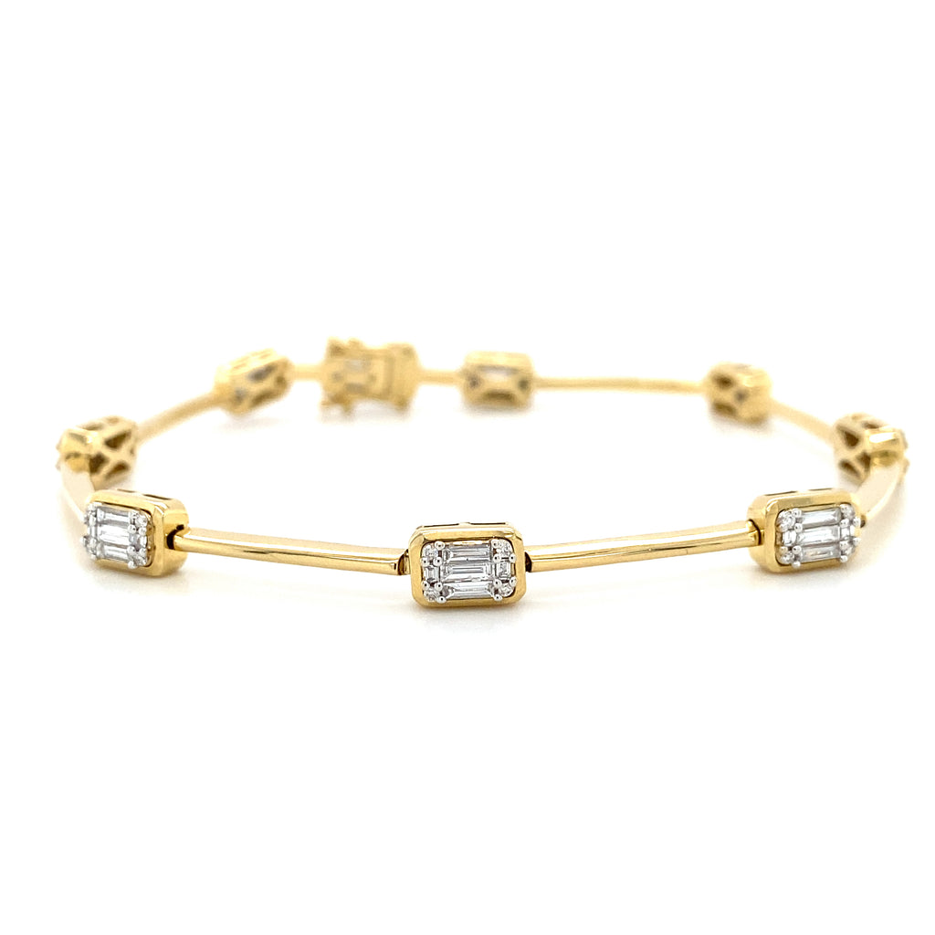 14kt Yellow Gold Diamond Illusion Bracelet