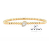 18kt Yellow Gold Beaded Couture Pear Shaped Diamond Bracelet