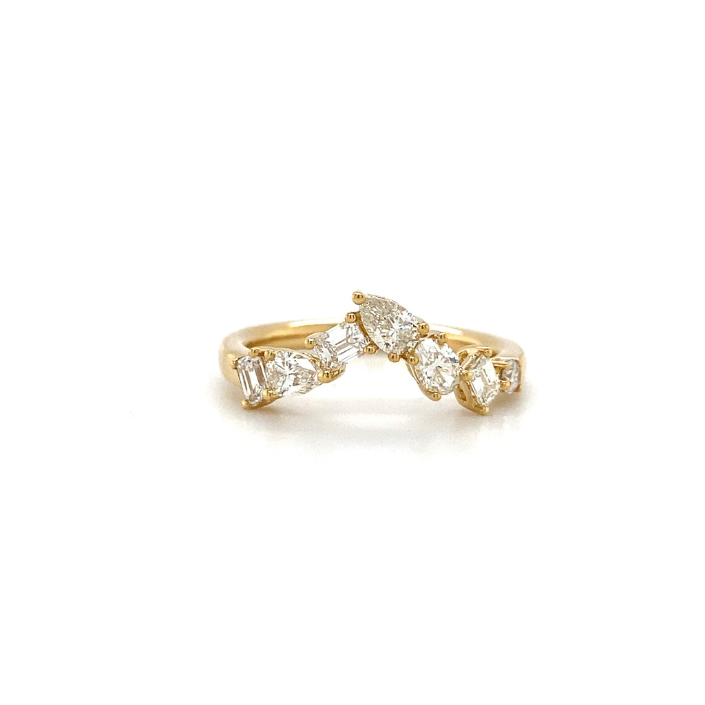 14kt Yellow Gold Mix Diamond Contour Ring (0.80ct)