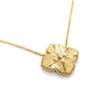 14kt Yellow Gold Diamond Fluted Clover Pendant