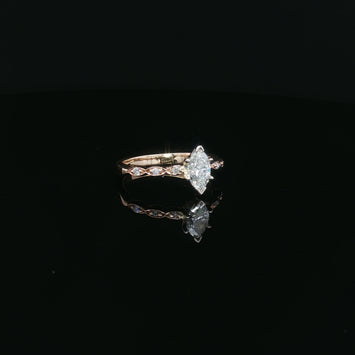 14kt Yellow Gold Marquise Diamond Engagement Ring